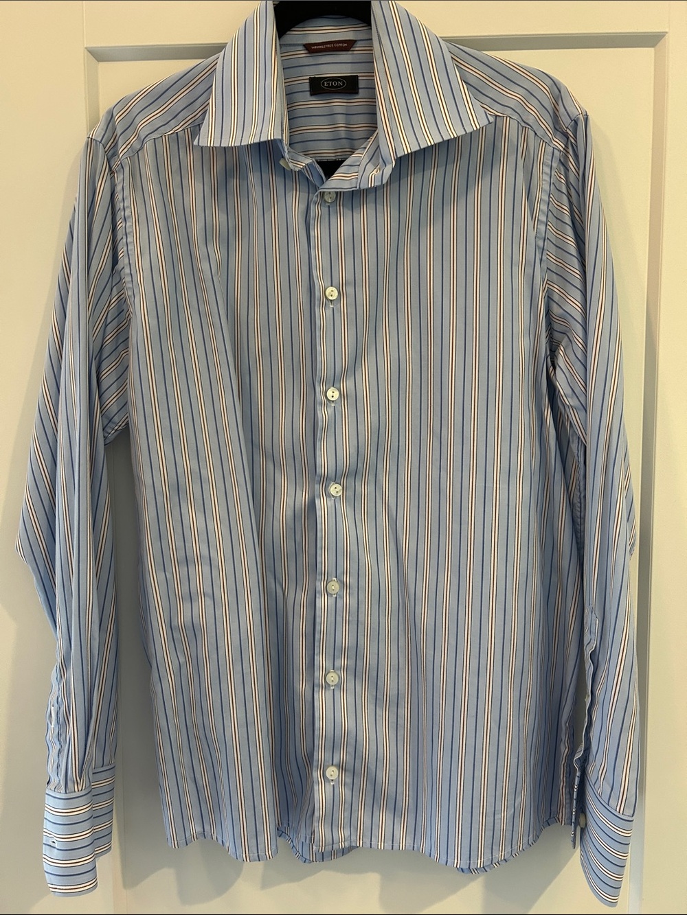 Eton Blue and White Striped Men's Dress Shirt